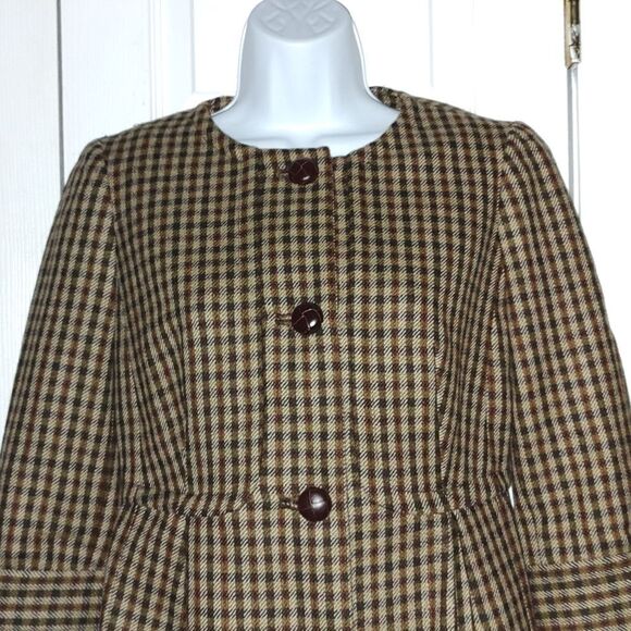 Talbots plaid collarless  100% Wool blazer  Sz 4P  NWOT - Picture 3 of 6